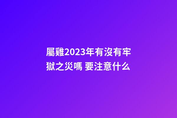 屬雞2023年有沒有牢獄之災嗎 要注意什么